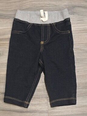 Carter’s Baby Jeans Size 6 Months Dark Wash Pull-On Denim Pants Drawstring Waist